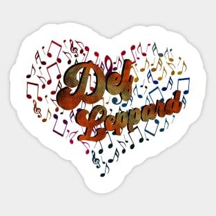 Colorful Heart Tone-Def Leppard Sticker